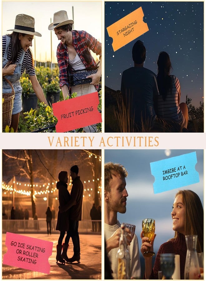JULEASEL 40 Couples Date Night Ideas Tickets for Him or Her, Fun Coupons Date Ideas for Boyfriend, Fiancé, Husband, Newlyweds- Romantic Gifts for Valentine, Birthday, Anniversary (Go Outside) - Image 3